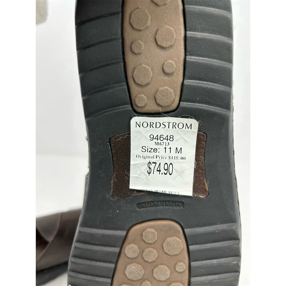 Born Men's Slide Sandals Dark Brown Leather Open Toe Cushioned Slip-On Size 11 - Picture 9 of 13